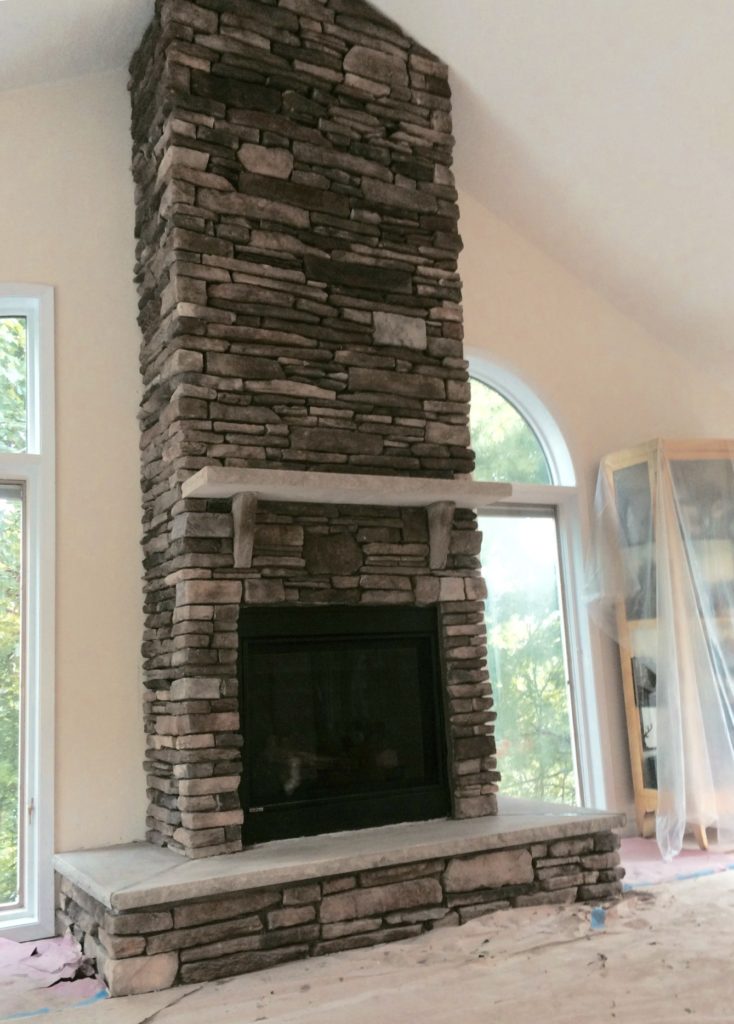 Cultured Stone Indoor Fireplace